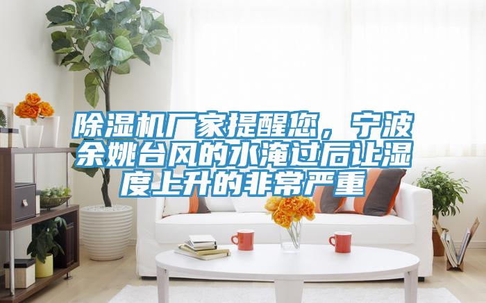 除濕機廠家提醒您，寧波余姚臺風(fēng)的水淹過后讓濕度上升的非常嚴重