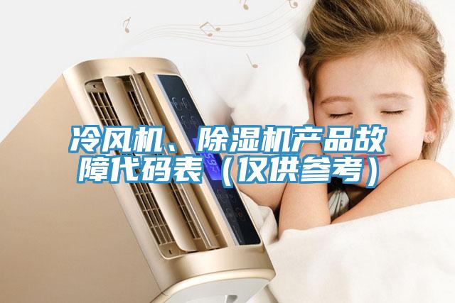 冷風(fēng)機、除濕機產(chǎn)品故障代碼表（僅供參考）