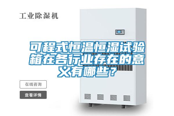 可程式恒溫恒濕試驗箱在各行業(yè)存在的意義有哪些？