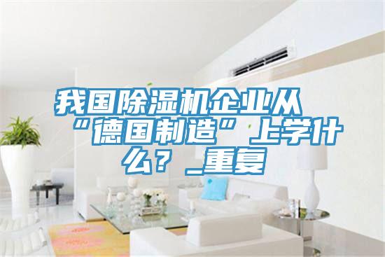 我國除濕機企業(yè)從“德國制造”上學什么？_重復