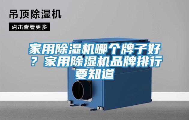 家用除濕機哪個牌子好？家用除濕機品牌排行要知道