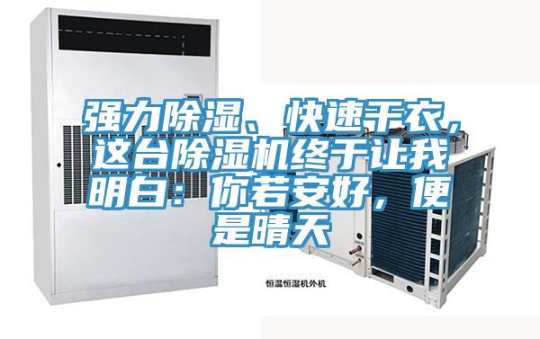 強力除濕、快速干衣，這臺除濕機終于讓我明白：你若安好，便是晴天