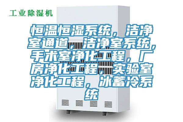 恒溫恒濕系統(tǒng)，潔凈室通道，潔凈室系統(tǒng)，手術(shù)室凈化工程，廠房?jī)艋こ蹋瑢?shí)驗(yàn)室凈化工程，冰蓄冷系統(tǒng)