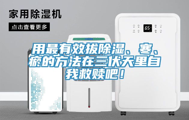 用最有效拔除濕、寒、瘀的方法在三伏天里自我救贖吧！