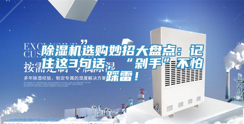 除濕機(jī)選購(gòu)妙招大盤點(diǎn)：記住這3句話，“剁手”不怕踩雷！